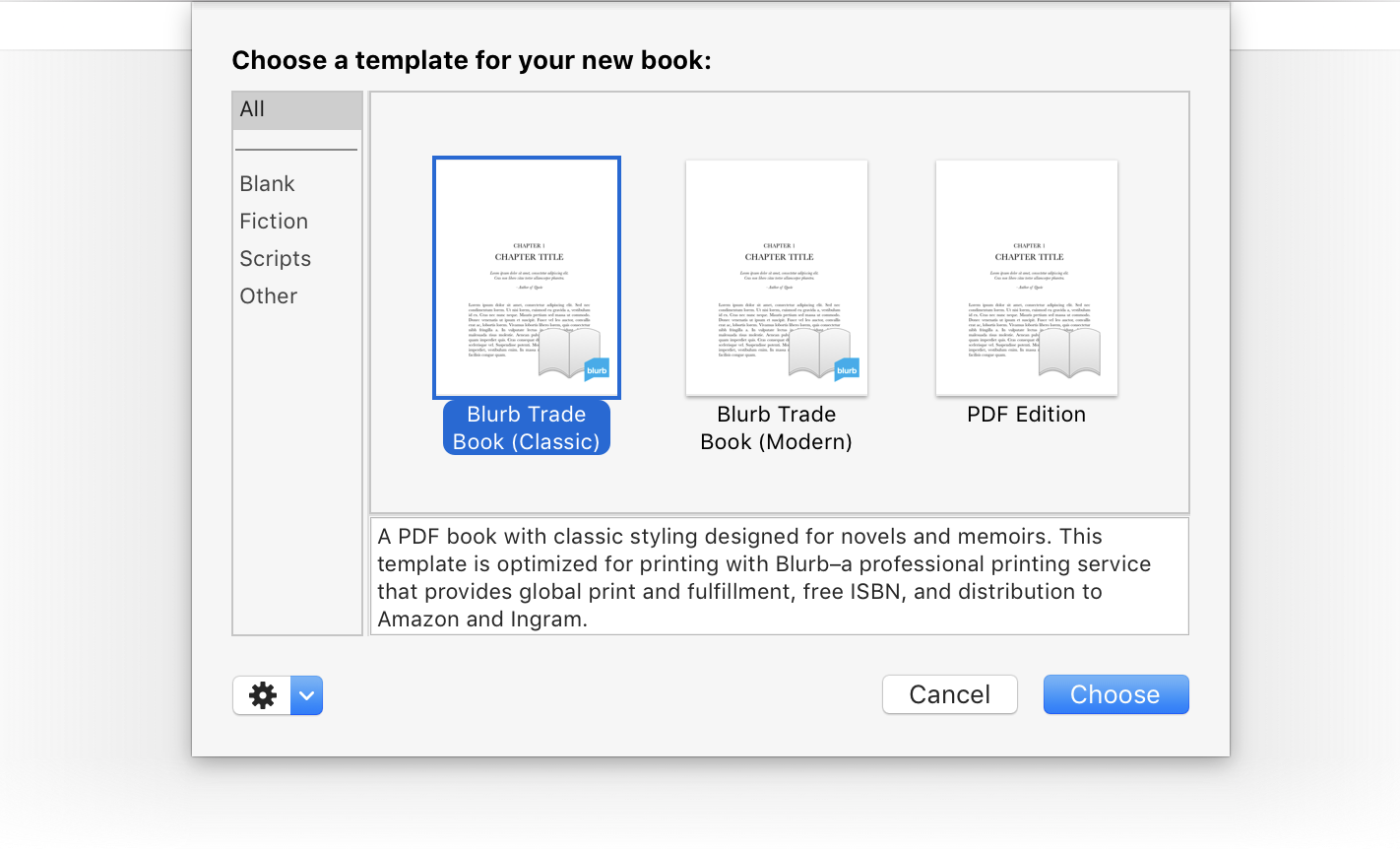 PDF Template Chooser