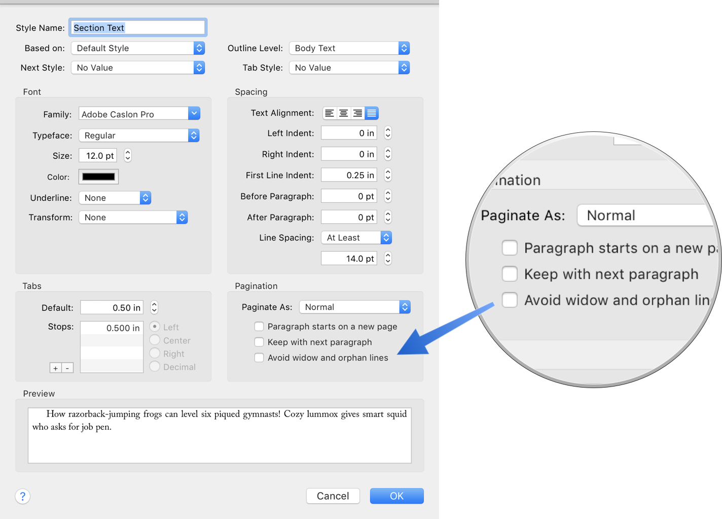 Avoid widows and orphans setting