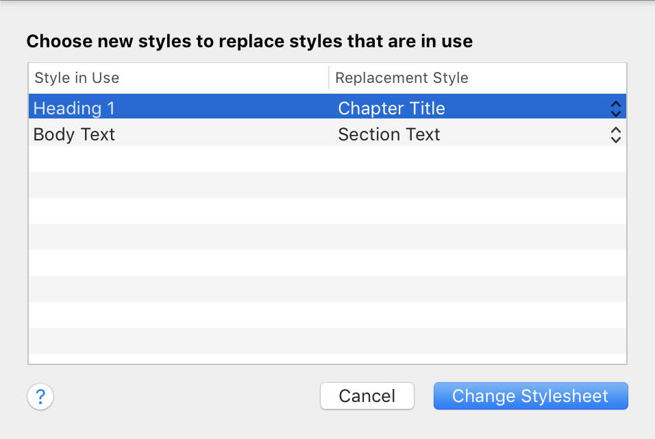 Change Stylesheet