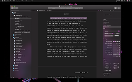 Dark mode with purple accent color.