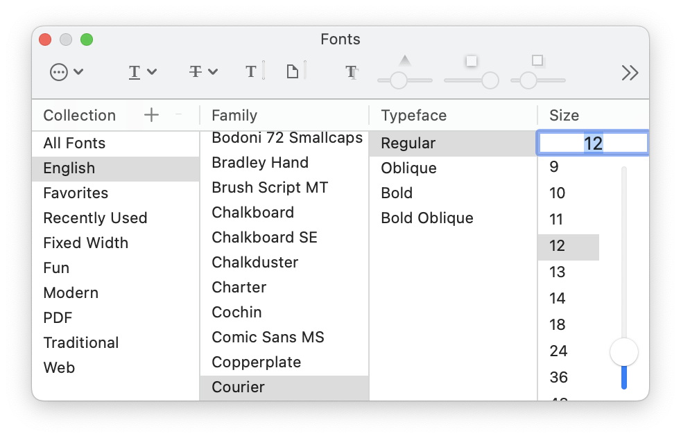 Fonts Window